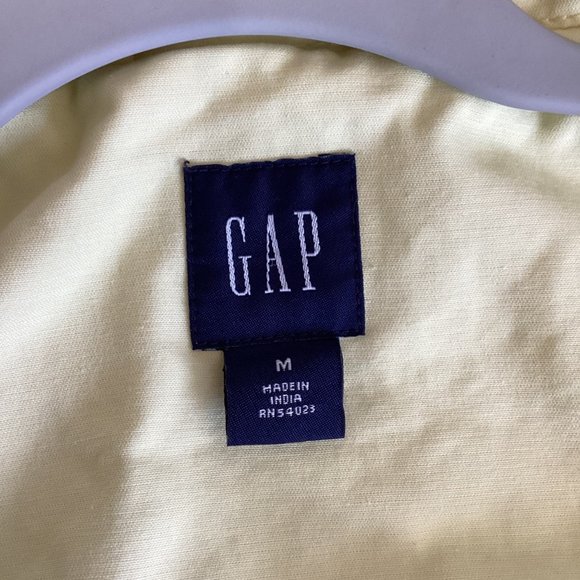 Gap Cotton Canvas Double Breasted Jacket Pale Yellow Size Medium - Picture 7 of 10